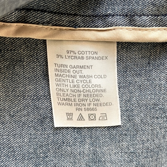 Classiques Entier Women’s Small Denim Raw Hem Snap Denim Blazer Jacket - Picture 11 of 15